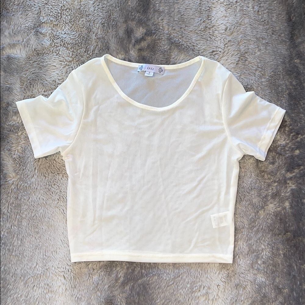 Sheer White Mesh Crop Top 🤍 NWOT